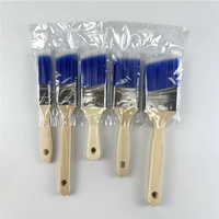 Ensemble de pinceaux professionnels, lot de 5 pinceaux à manche en bois pour murs, pinceaux plats pour murs, pinceaux pour peinture de moulures et de cadres de fenêtres