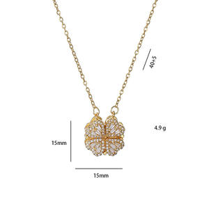 Collier en gros G2648, trèfle à quatre feuilles porte-bonheur rose, <span class=keywords><strong>pendentif</strong></span> trèfle à quatre feuilles pour femmes, bijoux de mode, colliers - Product Image 5