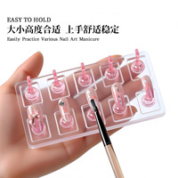 Support de présentation pour faux ongles en acrylique non magnétique à 10/5 grilles, support pour capsules d'ongles en gel à presser, présentoir pratique