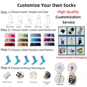 Kualitas tinggi kemasan kustom rajutan Jacquard uniseks katun mode kaus kaki kustom kaus kaki atletik pria Crew Logo grosir - Product Image 3