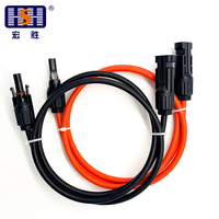 Cable de Panel Solar Personalizado, Conector PV, Cable de 4mm2 6mm2 con Conector Negro, Cable de Extensión Solar de 10 AWG
