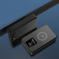 Boîtier de batterie externe 22,5 W 4*18650 avec charge rapide, boîte de rangement, 4 câbles en 1, double USB Type C Micro USB, kit de soudure rapide sans soudure