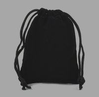 Sac à bijoux en velours avec cordon petit sac en tissu floqué noir sac en velours avec logo personnalisé