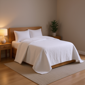 Juego de Cubrecama Reversible Db White King, Edredón Acolchado para Todas las Temporadas, Estilo Clásico, Poliéster - Product Image 2