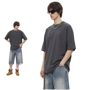 Wholesale Custom Logo 100%Cotton T-shirt Comfortable Breathable Soft T Shirt Streetwear Blank Plain Loose Fit Mens Tshirt - Product Image 3