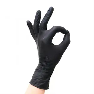 GMC sarung tangan nitril bebas lateks hitam dengan sarung tangan nitril sekali pakai rumah tangga kualitas tinggi