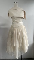 2025 conception de niche vietnamienne décontracté solide drapé antistatique tissé taille irrégulière cintré combinaison robe mi-longue 2XL