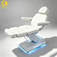 Table de massage électrique à levage hydraulique réglable à 3 moteurs |   Lit de beauté pour spa facial, tatouage et extensions de cils avec lumière LED pour salon