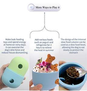 Yeni silikon gıda sınıf köpek kaçak oyuncak topu Gnawing bulmaca yavaş besleyici kase atma koklama Pet kaçak oyuncak yiyecekler - Product Image 6