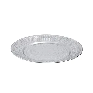 Venta al por mayor 28cm bandeja de metal plato de acero inoxidable Platos de Cena Platos de Comida & Platos Para Comedor