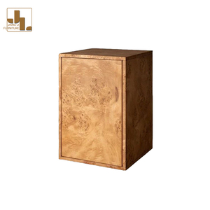 Mesita de noche rectangular de madera para dormitorio de Hotel de estilo nórdico con almacenamiento, Villa, <span class=keywords><strong>muebles</strong></span> de mesita de noche con textura de tumor de árbol de lujo - Product Image 6