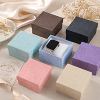 Boîte cadeau rigide écologique personnalisée en gros, en matériaux recyclés, avec logo personnalisé, pour bijoux et montres, format carré