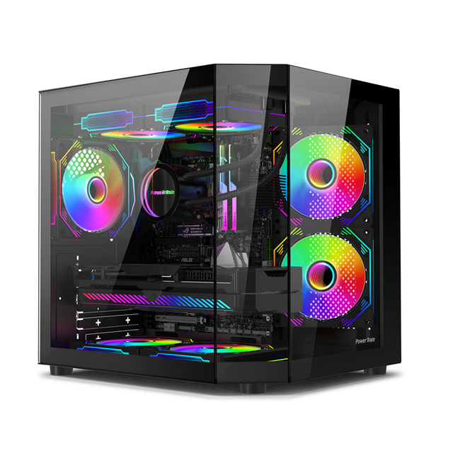 New Trend Pc Case Glass Panel Gaming Computer MINI Sea-view Room Cases PC Micro ATX Tower Case Gaming Casing for PC