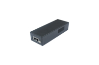 Injecteur PoE 2.5G en métal noir avec capacité de commutation 10G approuvé CE ROHS 60W Ultra Gigabit pour prise EU/UK/US 802.3bt