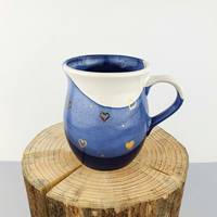 AAA tasses en céramique faites à la main de bonne qualité ensemble de tasses d'amour de Noël d'or, idées de cadeaux de vacances tasse à café de poterie de grès, tasse de coeur de la Saint-Valentin