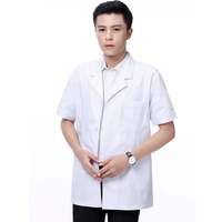 Blouse de laboratoire blanche réutilisable de haute qualité en tissu de coton respirant avec poches pour les travailleurs des laboratoires universitaires, des usines et des salles blanches