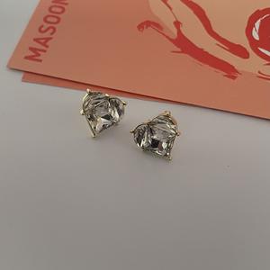 EHZK112-D rose Vintage chérie scintillante délicate petites boucles d'oreilles en laiton de luxe avec pierre de Moissanite pour cadeau - Product Image 3