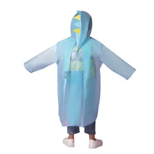 Children Primary School Students Full Body Backpack Waterproof Raincoatswear Rain Poncho Print Kids Raincoat Clear