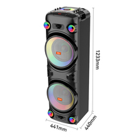 JQS9055 Enceinte d'extérieur élégante 12 pouces avec basses et tweeters, chariot de transport, son puissant, enceinte sans fil DJ active et puissante avec Bluetooth