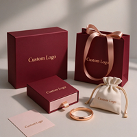 Coffret de luxe personnalisé avec logo, boîte à tiroir, poignée, ruban, sac cadeau en papier, boîte à bijoux en carton pour collier, boucles d'oreilles, bracelet