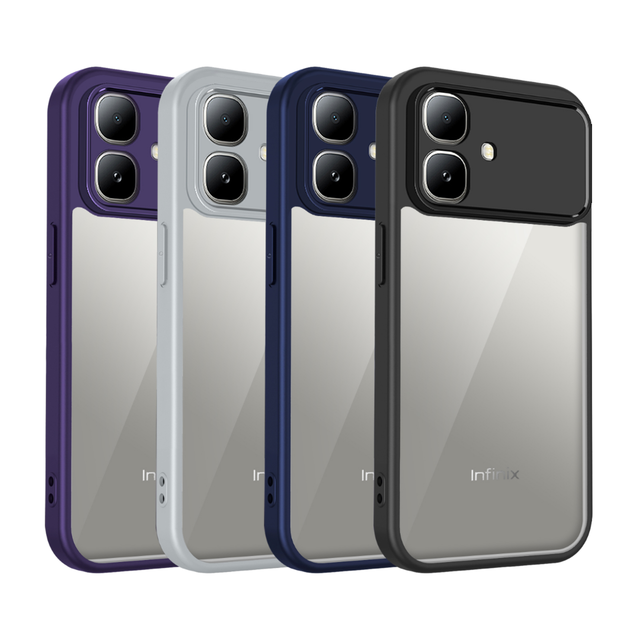For Infinix Smart 20 4G X6840/X6840B Ultra Thin Soft TPU & Clear PC Hard Shockproof Case with Plain Design Cover Coque Fundas