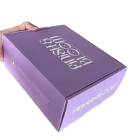 Boîte d'expédition en carton ondulé personnalisée, violet lavande mat, à fermeture auto-adhésive, emballage plat pour cosmétiques, cadeaux de beauté, usine OEM ODM