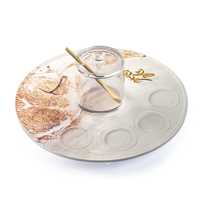 Plateau de luxe juif Lucite Simanim Assiette Rosh Hashana Cadeau Rosh Hashanah Plateau personnalisé Judaica Acrylique Simanim Avec Pot De Plat De Miel