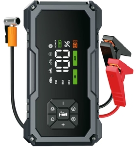 Démarreur de voiture 4 en 1 avec compresseur d'air 150 PSI, chargeur de batterie portable 7200 mAh, power bank, lampe torche LED - Product Image 2