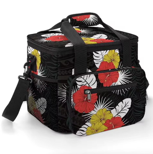 Sac à déjeuner isotherme Oxford personnalisé, imprimé à la demande, motifs Tribus Samoanes, Plage, Fleurs Polynésiennes, pour le camping - Product Image 2