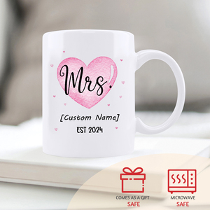 Juego de Tazas de Cerámica con Diseño de Corazón para Parejas, Personalizadas con Nombres - Product Image 3