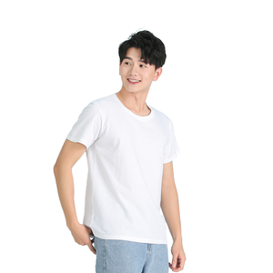 Vente chaude plaine Fine navette respirant LOGO personnalisé blanc Sport pull col rond manches courtes t-shirt - Product Image 3