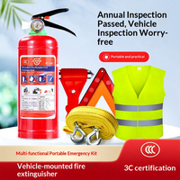 Lot de 3 extincteurs de voiture en poudre sèche, kit d'urgence automobile portable avec support de montage, outils de sécurité pour véhicule