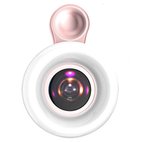 Objectif Macro pour Mobile 15X avec Anneau Lumineux LED, Lampe Selfie et Flash Universel pour Smartphone, Clip Portable