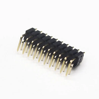 Connecteur Positions d'espacement de 2.00mm 02P-40P Hauteur 1.0mm 1.5mm 2.0mm Double rangée et connecteur d'en-tête de broche en plastique à 90 degrés