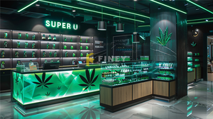 Conception Personnalisée de Décoration Intérieure de Boutique de Fumée Moderne, Vitrine d'Exposition pour Magasin de Cannabis, Accessoires et Mobilier de Salle d'Exposition pour Boutique de Fumée - Product Image 3