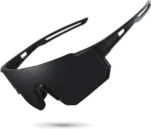 Yeni moda bisiklet güneş gözlüğü tek parça gözlük PC Lens kırılmaz hafif spor gözlükler 9815