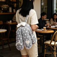 Sac à dos étoile à oreilles de lapin pour femme 2026 – Sac de voyage et scolaire grande capacité, doublure polyester, rembourrage aéré