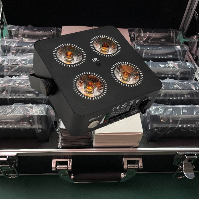 10PC/4X18W Wireless Uplight Battery Mini Square Bar Rechargeable Flat LED Par Light IR Remote Control Par DMX Stage Light DJ