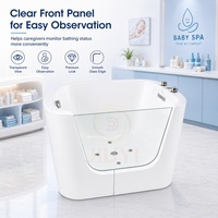 Baignoire de spa pour bébé en acrylique, baignoire d'hydrothérapie pour nourrissons avec panneau en verre trempé pour centre de soins pour bébés