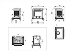 Chauffage intérieur Poêle à bois Poêle à bois en fonte Poêle à bois Cheminée autoportante - Product Image 3