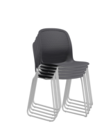 Chaise de bureau exécutive ergonomique moderne, design pliable et empilable en acier inoxydable et PP, pour usage domestique et commercial
