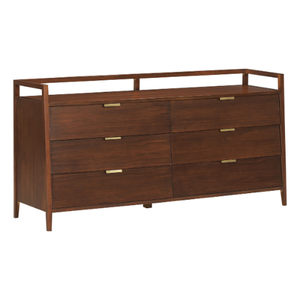 Armoire de rangement en bois de style mid-century modern avec 6 tiroirs, longue commode pour chambre à coucher, salon, meubles de maison - Product Image 3