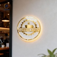 Enseigne lumineuse LED personnalisée en acier inoxydable pour entreprise, logo personnalisé, lettres LED 3D, enseigne lumineuse en acrylique avec logo mural pour réception et bureau