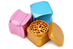 New Square 2 Inch Aluminum <b>Herb</b> Grinder 4-layer Metal Tobacco Grinder Logo Custom - Product Image 2