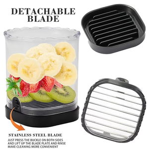 FruitCup Strawberry Cutter Slicer Cup Banana Slicer Egg Slicers Detachable Fruit with Push Plate Cutter Kitchen Gadget - Product Image 4