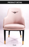 Chaise de salle à manger en cuir moderne en métal léger à dossier unique pour ensemble de Table de Restaurant