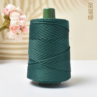 Bojay 250g 3mm Fil creux fantaisie en soie glacée écologique 100% polyester, tricoté à la main, pour macramé et crochet DIY