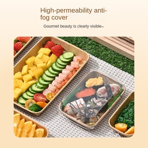 Scatola per Sushi Rettangolare in Carta Kraft Personalizzabile Usa e Getta con Coperchio Rinforzato Ecologica per Uso Commerciale - Product Image 3