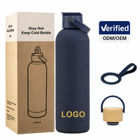 Bouteille d'eau isotherme sous vide en acier inoxydable 750 ml, anti-fuite, avec poignée, pour le sport et le fitness, parfaite pour les activités 24H froides.
