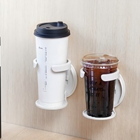 Étagère de rangement murale pliable sans perçage pour tasses et mugs à café, idéale pour les portes d'armoires de bureau et l'utilisation à la maison et en dortoir